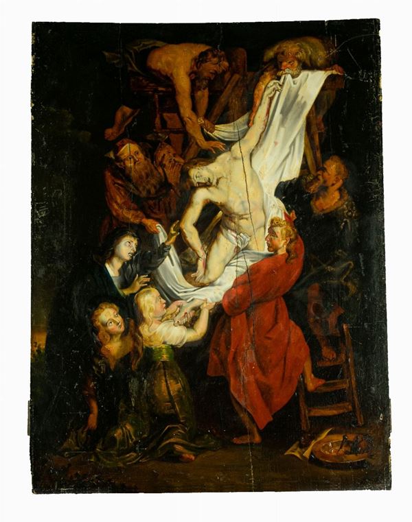 Pittore Fiammingo Fine XVIII Secolo - &quot;The Deposition of Christ&quot;