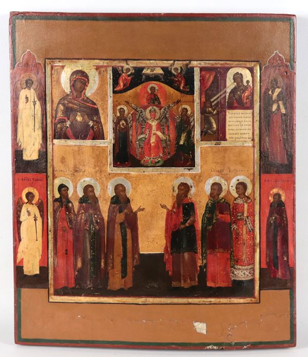 "San Nicola con Angeli e Santi", antica icona dipinta su tavola