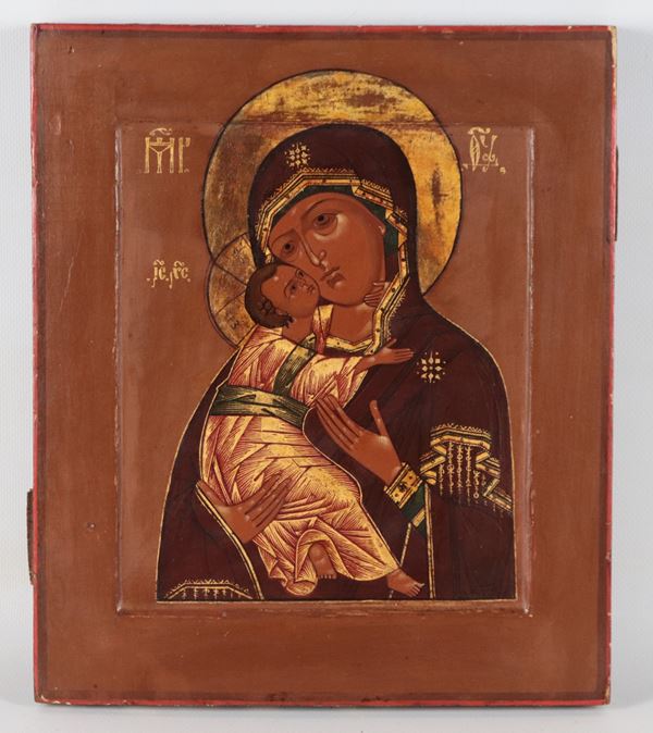 "Madre di Dio di Vladimir", antica icona dipinta su tavola