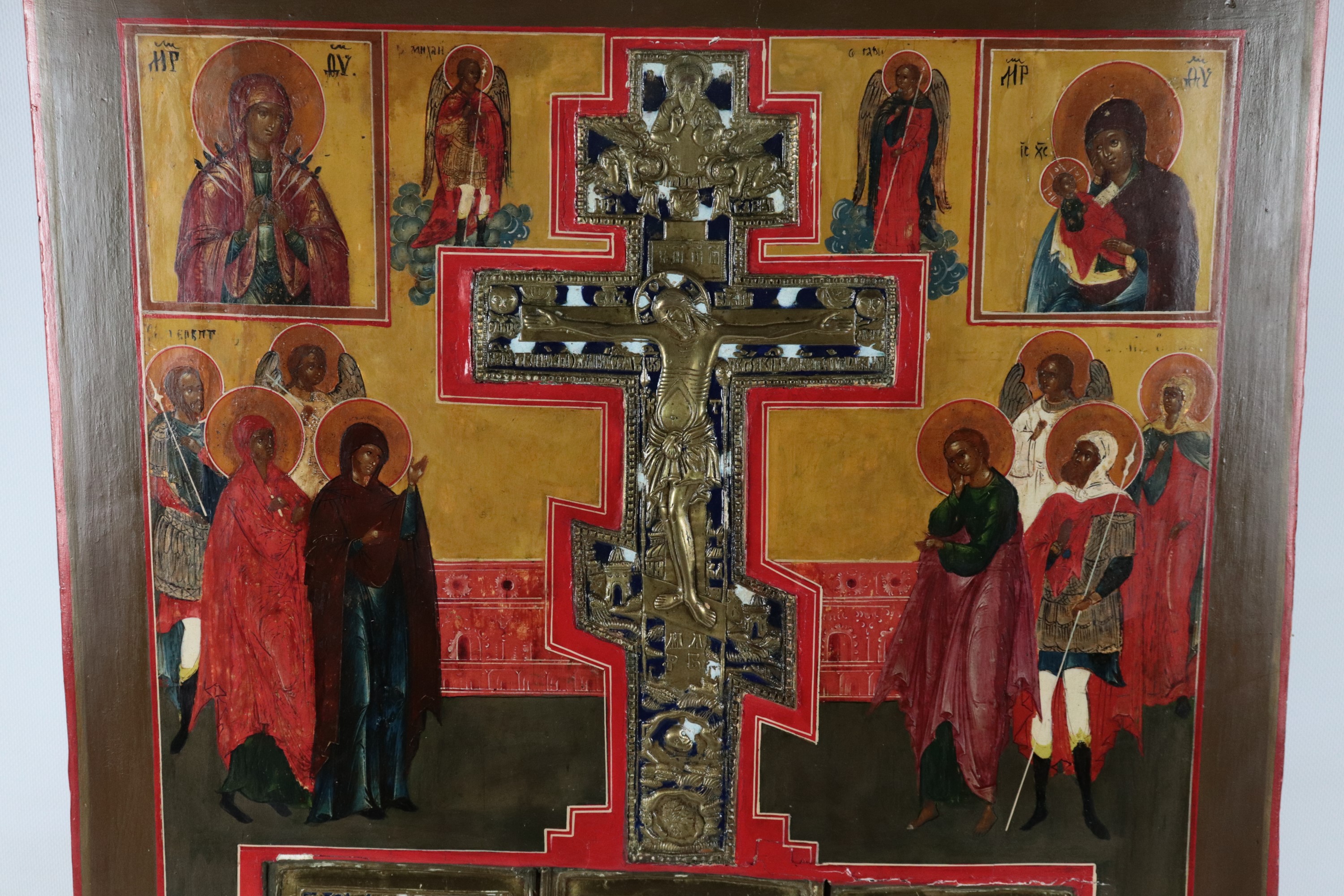 "Crocifissione, Madre di Dio delle sette spade e Madre di Dio Colei che nutre il suo latte", anti...