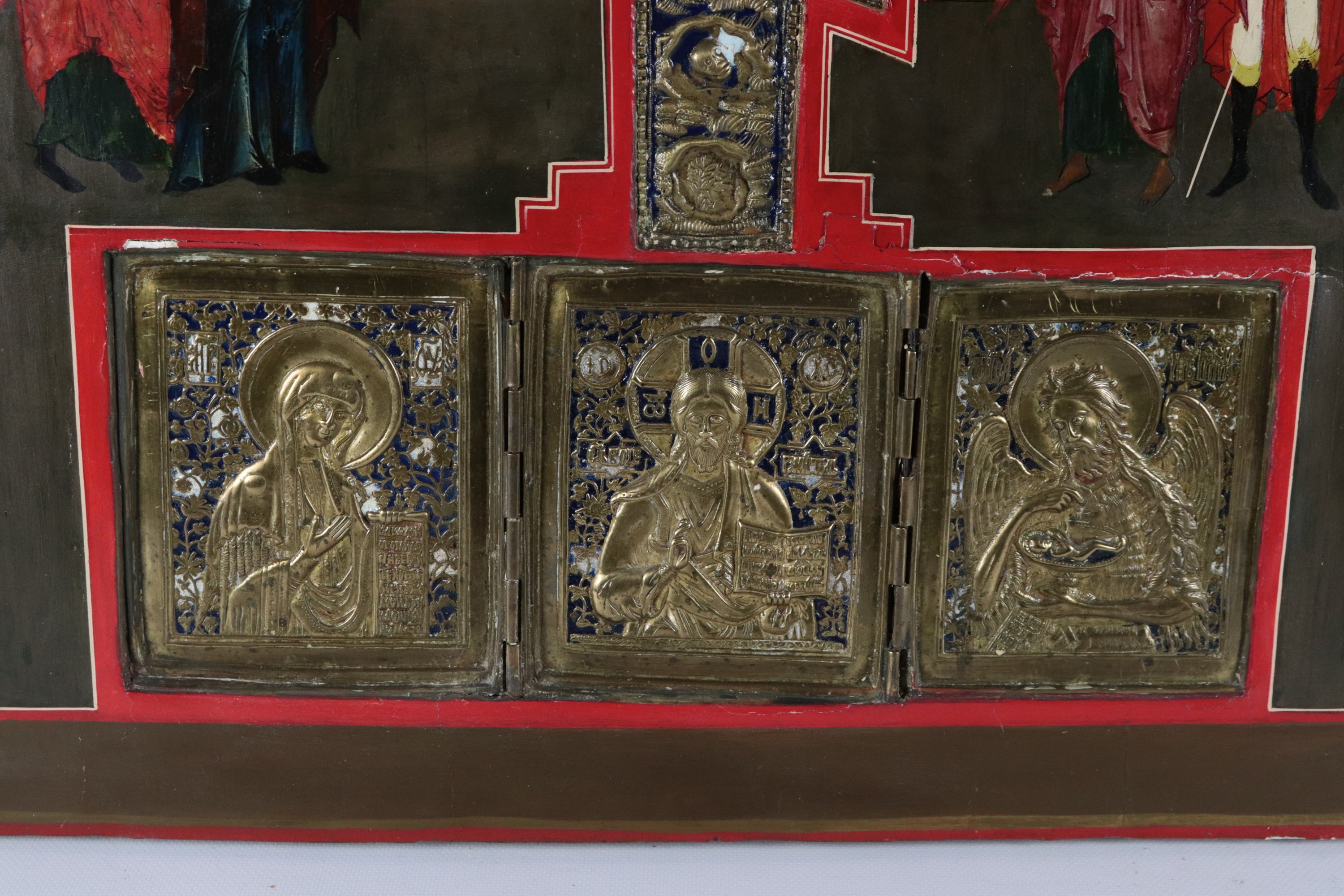 "Crocifissione, Madre di Dio delle sette spade e Madre di Dio Colei che nutre il suo latte", anti...