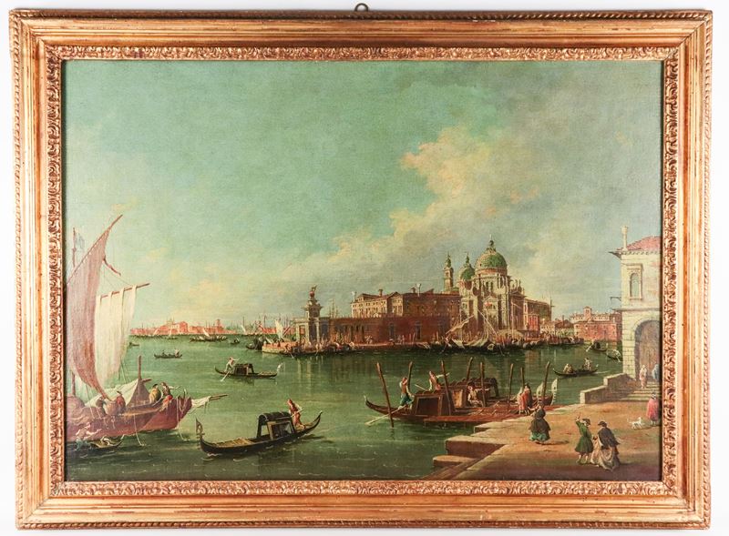 Bottega di. "Veduta di Venezia con la Basilica di Santa Maria della Salute"