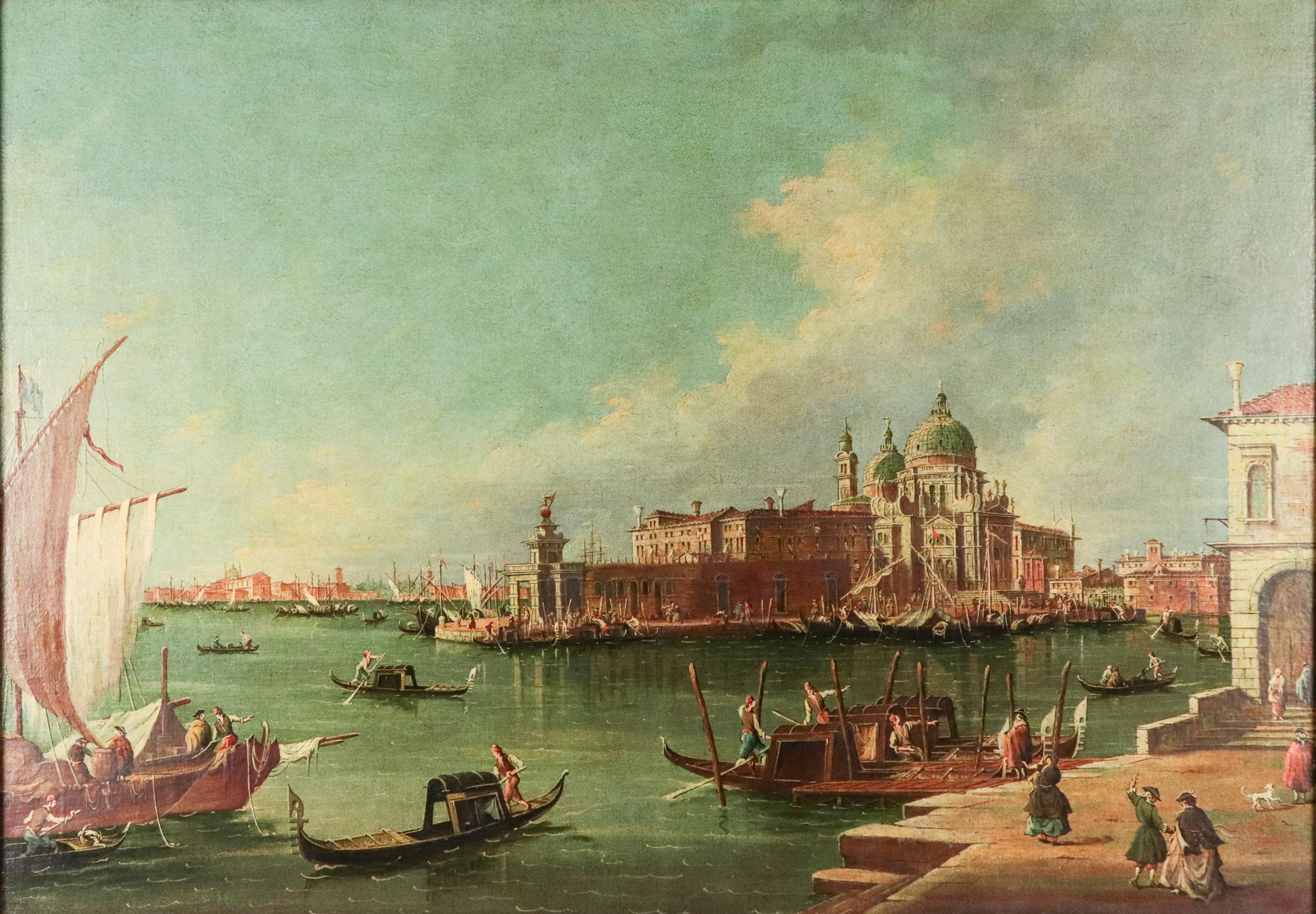 Bottega di. "Veduta di Venezia con la Basilica di Santa Maria della Salute"