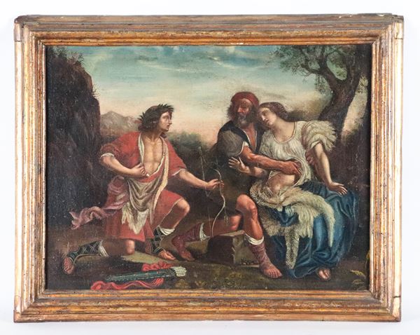 Scuola Emiliana XVIII Secolo - "Silvio con Dorinda e Linco"