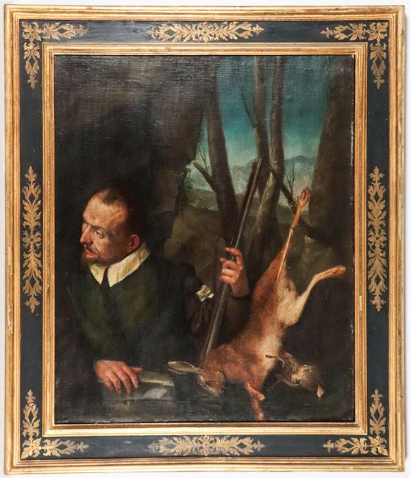Pittore Bergamasco XVII Secolo - "Cacciatore con selvaggina"