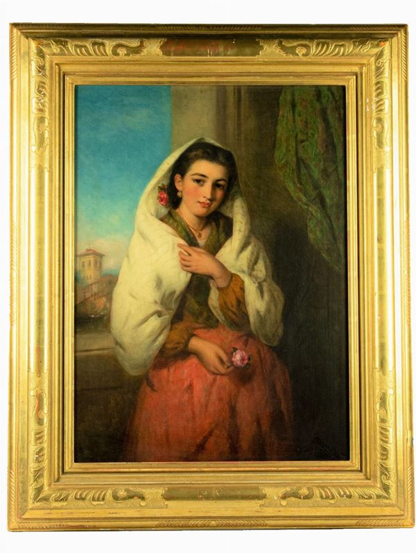 Charles Baxter - &quot;Portrait of a girl with a shawl&quot;