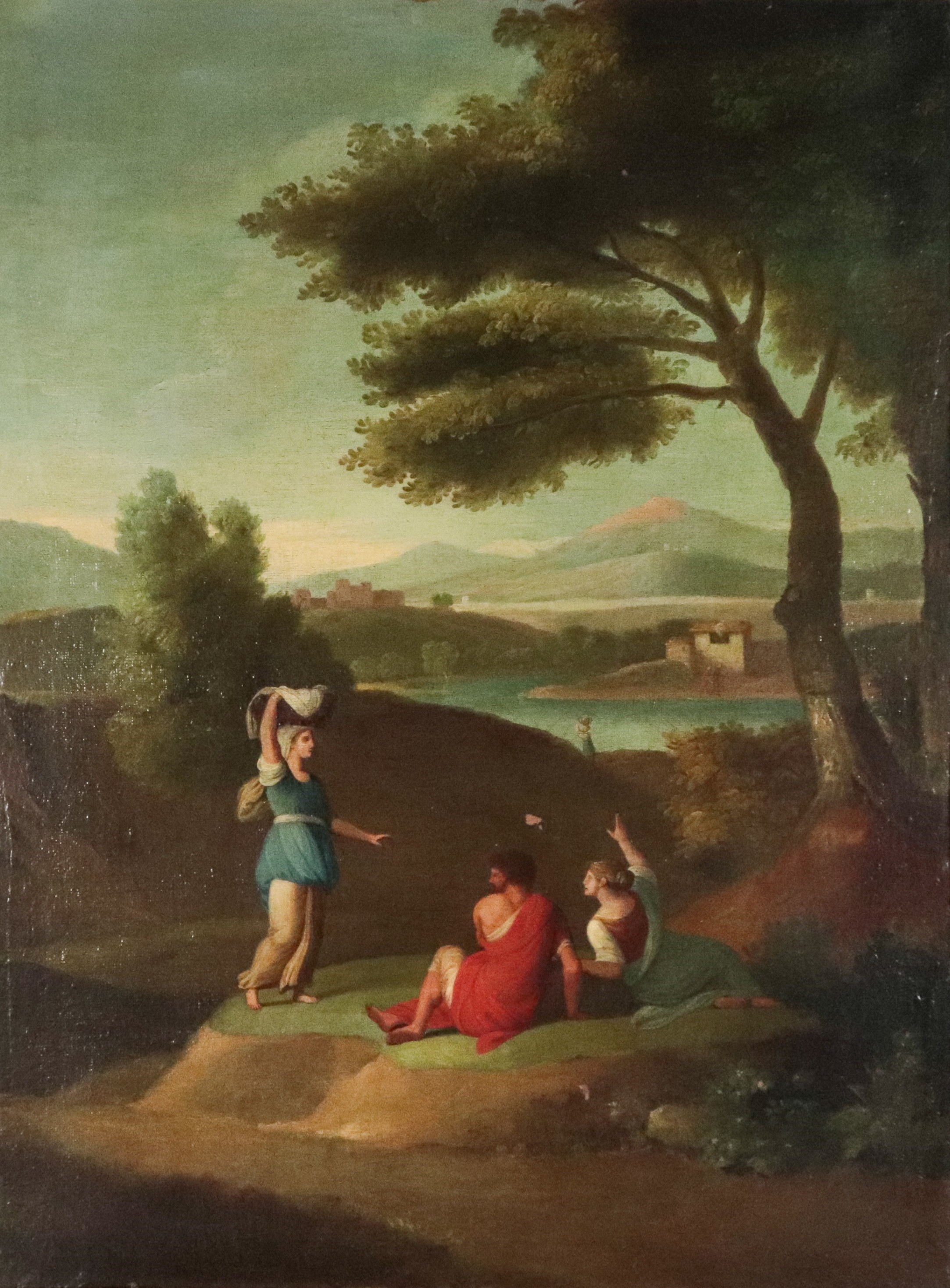 Seguace di. "Paesaggi con pastori, viandanti e borghi sullo sfondo"