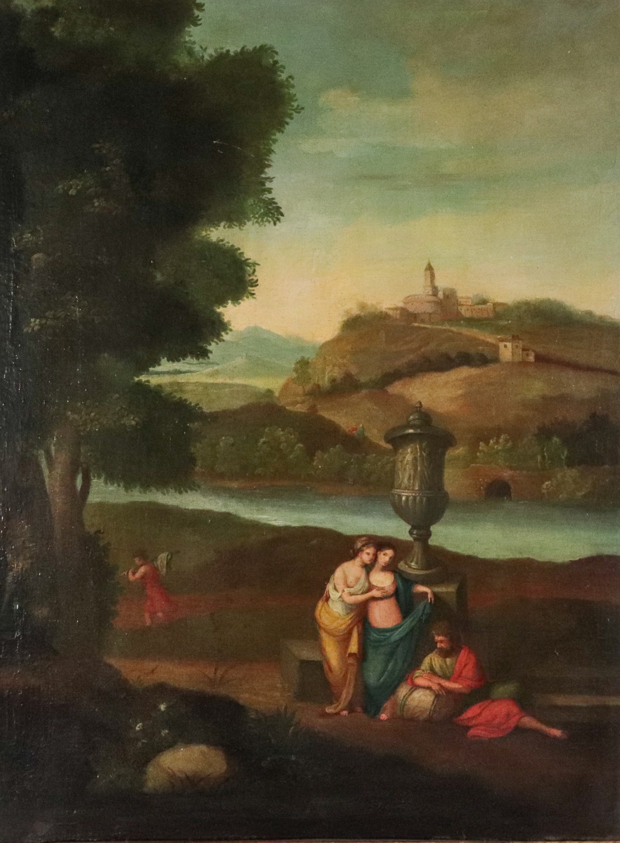 Seguace di. "Paesaggi con pastori, viandanti e borghi sullo sfondo"
