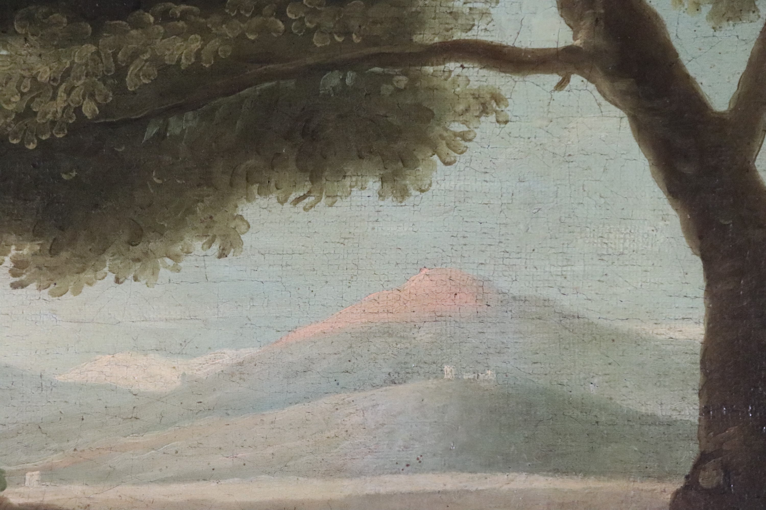 Seguace di. "Paesaggi con pastori, viandanti e borghi sullo sfondo"