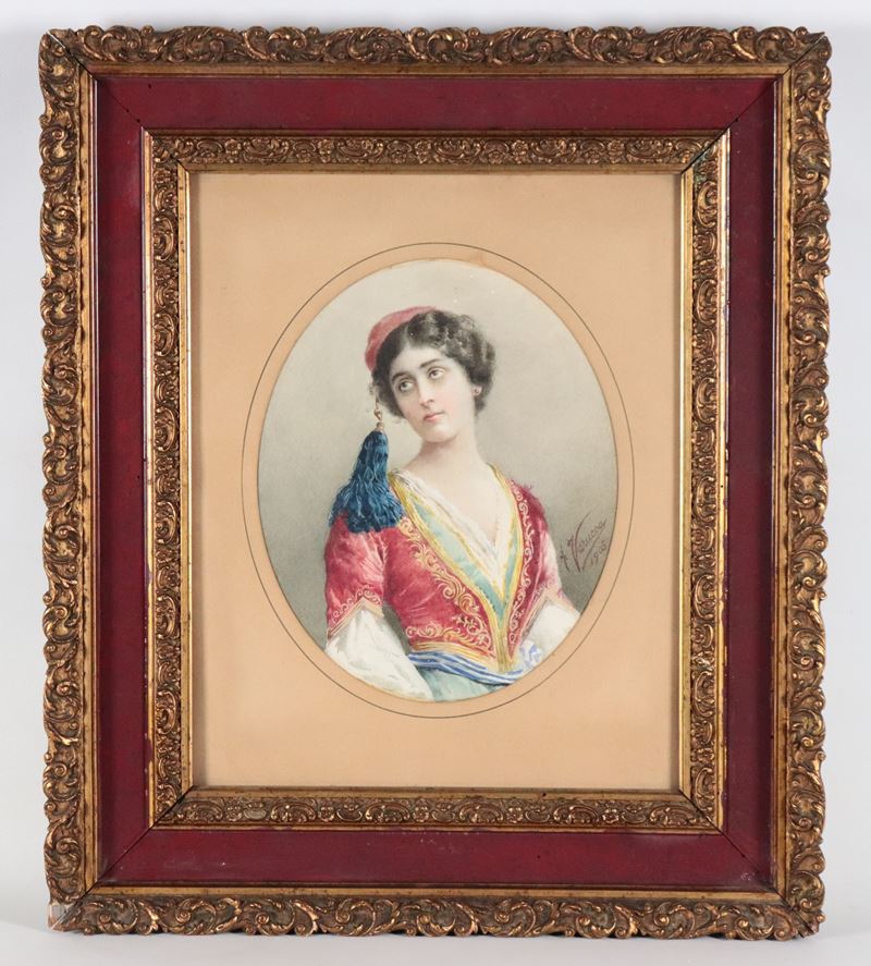 Firmato e datato 1905. "Danzatrice turca"