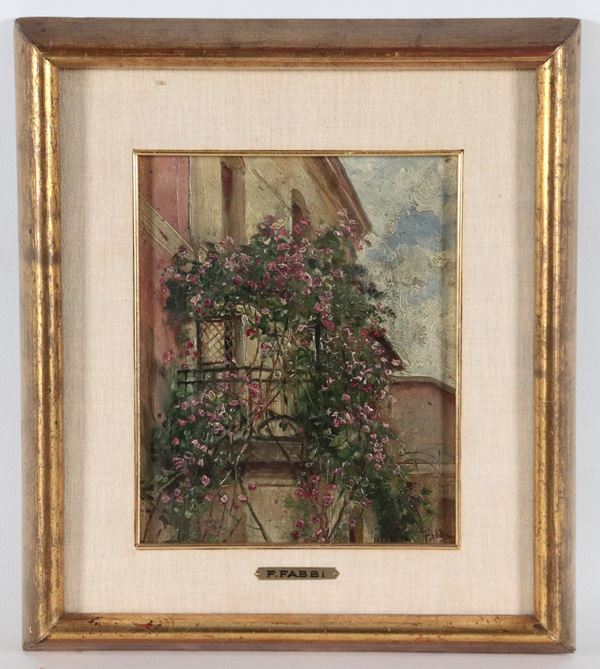 Fabio Fabbi - Firmato. "Balcone fiorito"