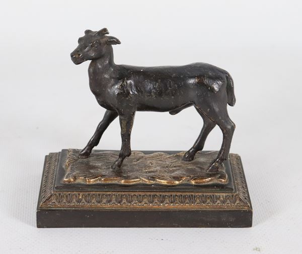 "Capretta", antica piccola scultura in bronzo