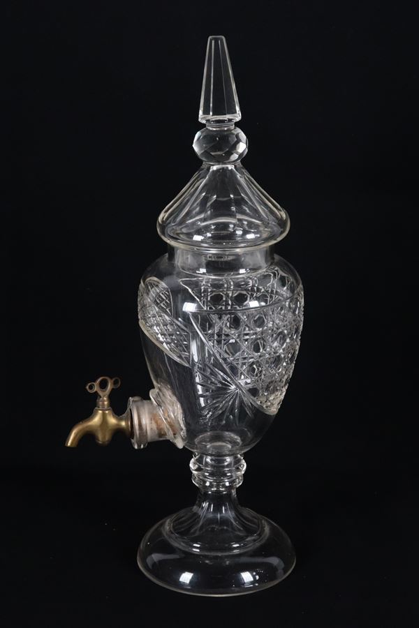 Dispenser da liquore in cristallo lavorato