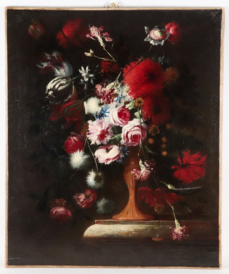 Bottega di. "Natura morta di fiori con vaso"