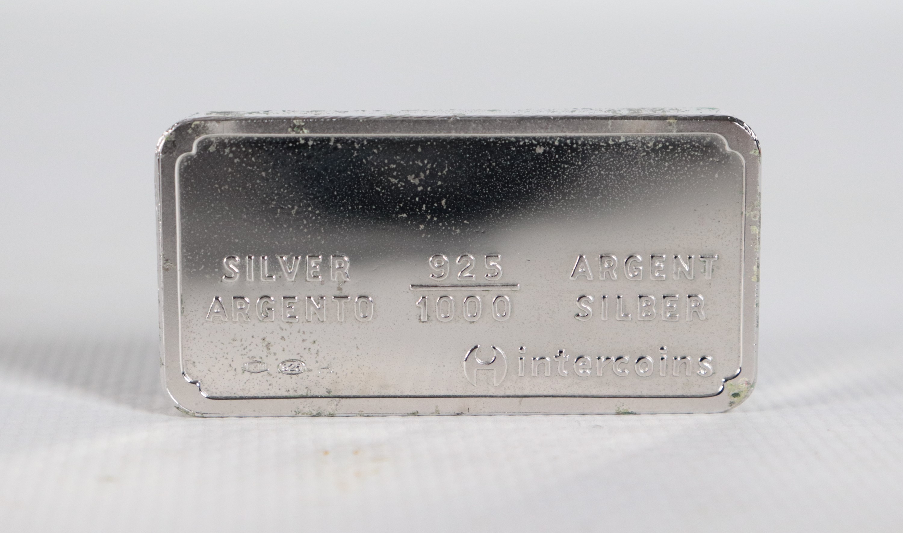 Piccolo lingotto in argento titolo 925, gr. 60