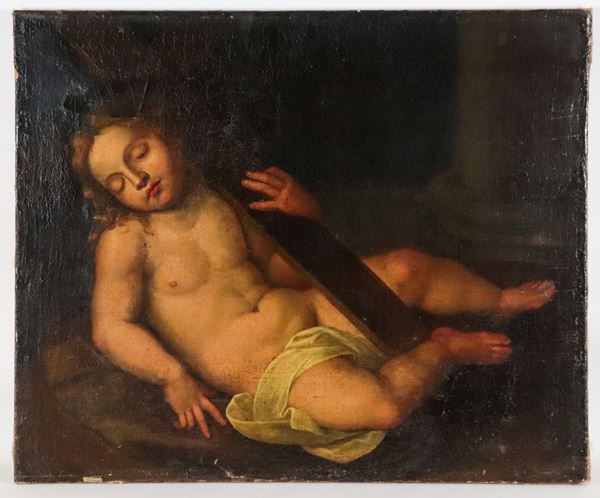 Scuola Bolognese Inizio XVIII Secolo - "Gesù con i simboli della Passione"