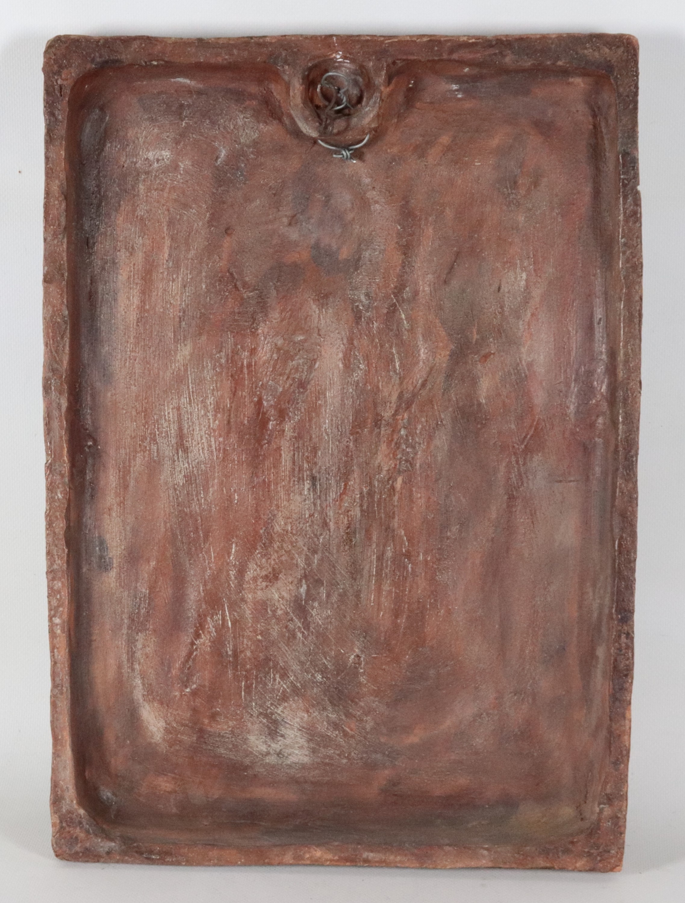 "Madonna con Bambino", antico altorilievo in terracotta policroma