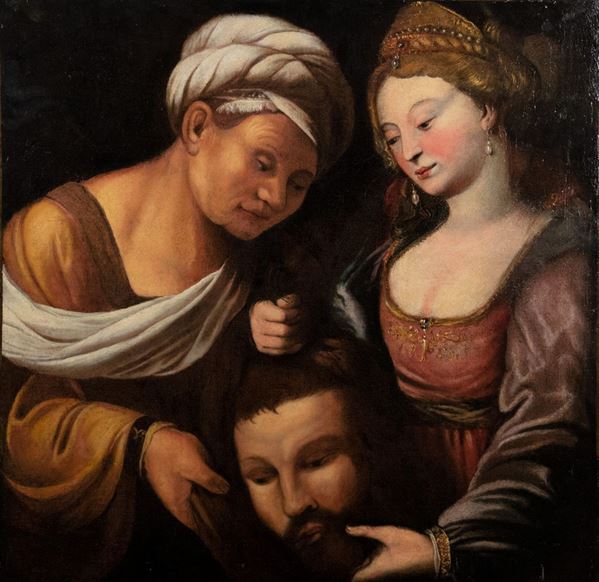 Pittore Toscano Fine XVII Secolo - &quot;Salom&#232; riceve la testa di Giovanni Battista&quot;