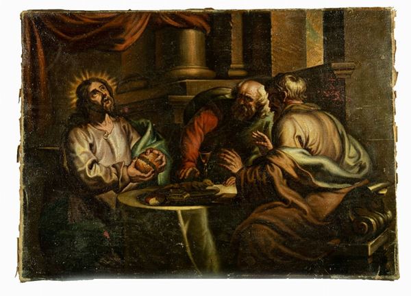 Pittore Napoletano Met&#224; XVII Secolo - &quot;The Emmaus Supper&quot;