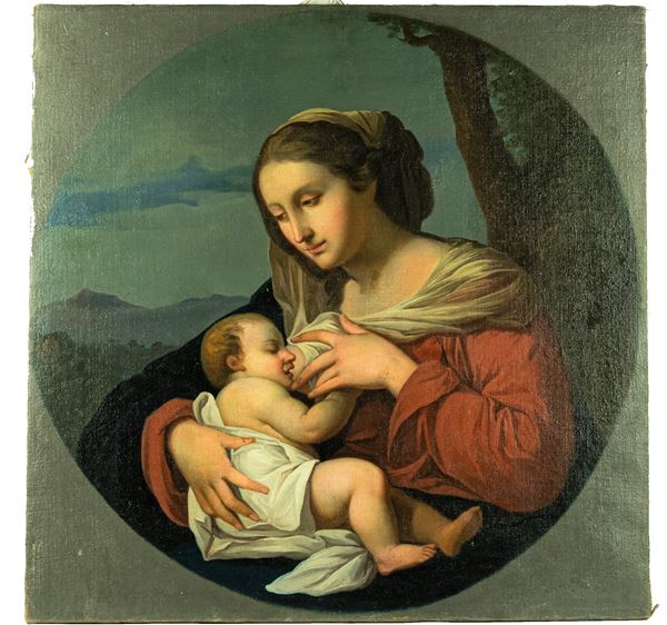 Pittore Romano Inizio XVIII Secolo - &quot;The Nursing Madonna&quot;