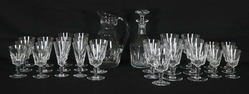 Servizio di bicchieri a calice in cristallo di Baccarat, firmati (31 pz.)