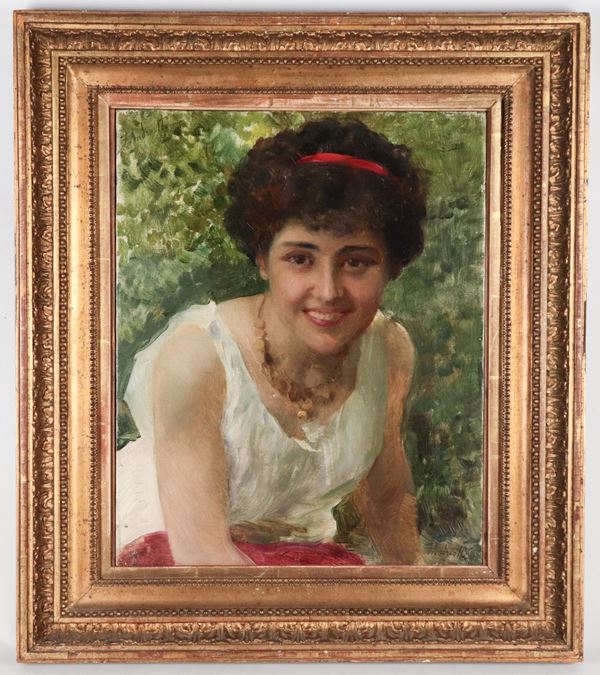 Federico Andreotti - Firmato. 'Ritratto di ragazza'