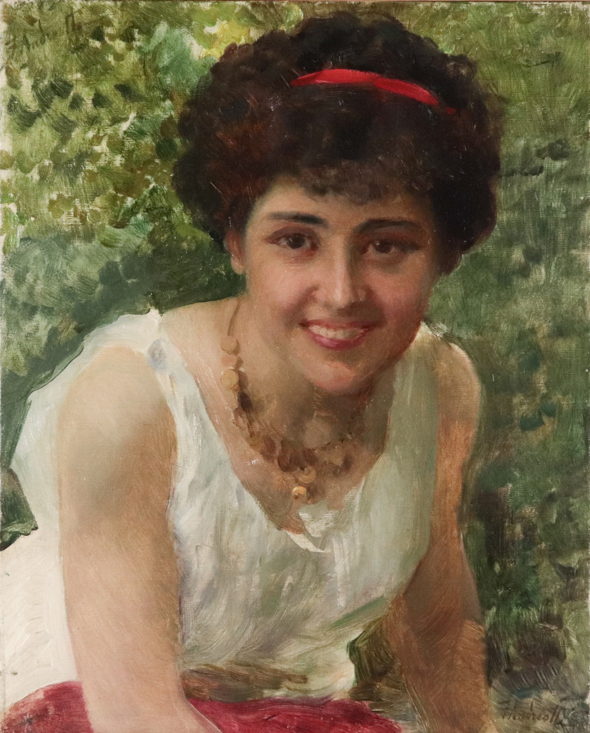 Firmato. 'Ritratto di ragazza'