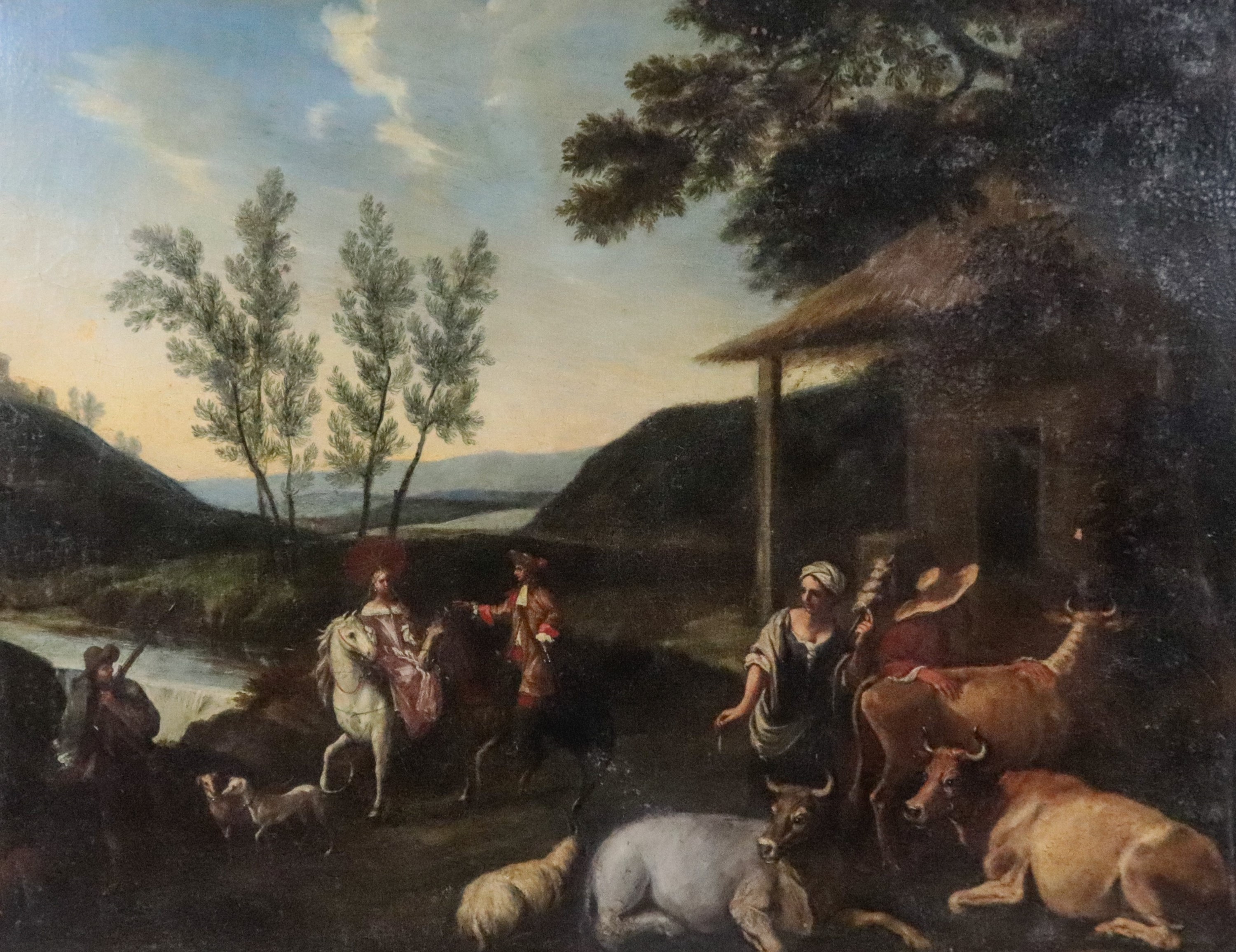 "Paesaggio con la sosta dei pastori con armenti e nobili viandanti"