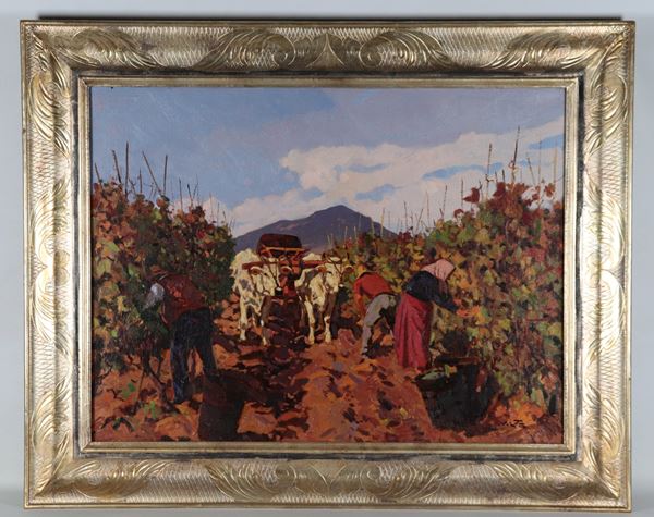 Angiolo Volpe - Firmato. "La vendemmia"