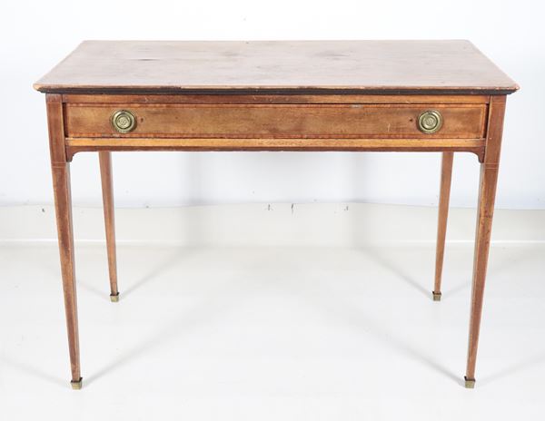 French rectangular Louis XVI style table in light mahogany