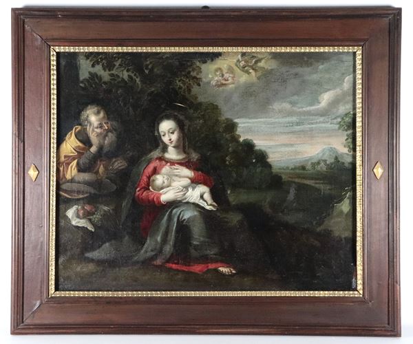 Carlo Francesco Nuvolone - Allievo di. "Il riposo durante la fuga in Egitto"