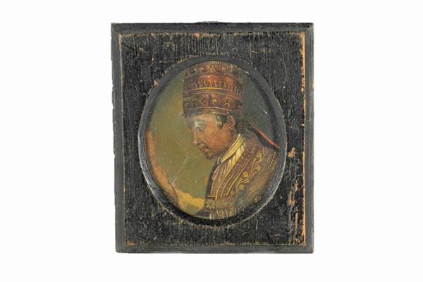Oval painted miniature &quot;Pope&quot;