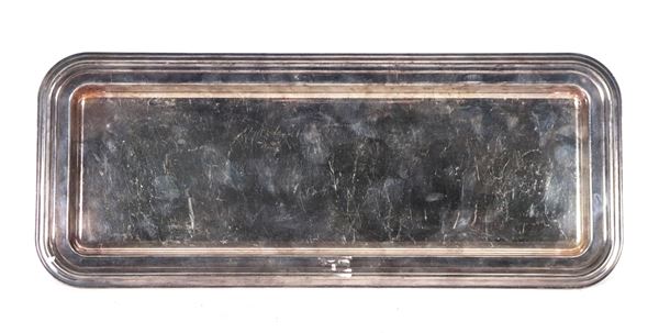 Small rectangular tray in silver metal
