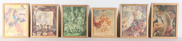 Pittore Italiano XX Secolo - "Caricatures of various subjects"