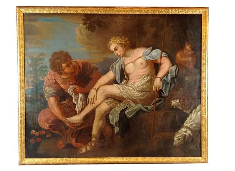 "Il riposo di Diana cacciatrice" dipinto ad olio su tela