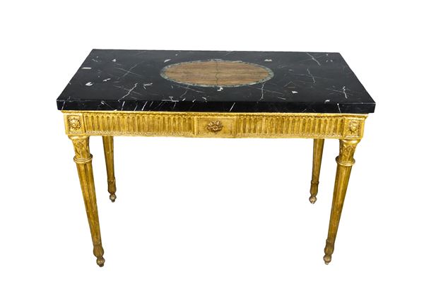 Roman Louis XVI console in gilded wood