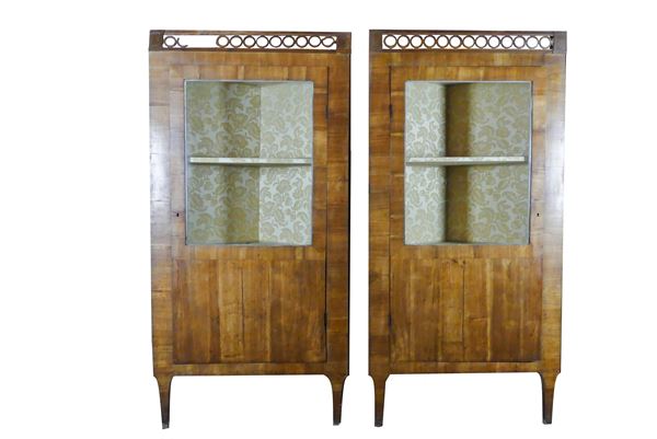 Pair of Louis XVI Tuscan corner cabinets in cherry