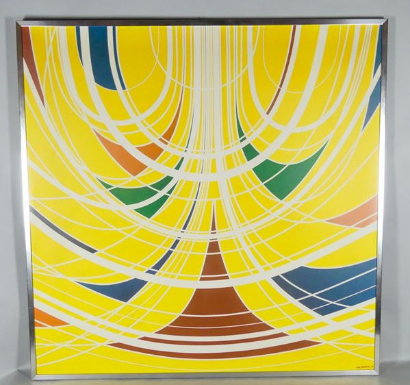 Aldo Moriconi - &quot;Riemman&quot;. Firmato e datato 1970, dipinto ad olio su tela