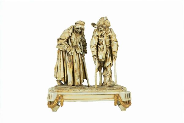 Porcelain group &quot;Old Beggars&quot;
