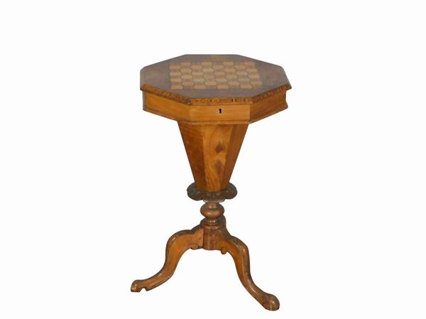 Octagonal shaped work table in walnut