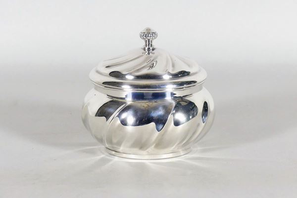 Round sugar bowl in silver Gr 270