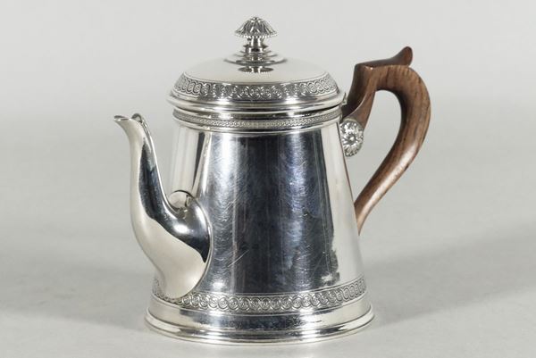 Piccola caffettiera Francese in argento. Firmata Moutot - Paris (Gr. 250)