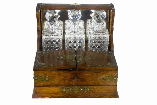 Tantalus Inglese Epoca Vittoriana in rovere