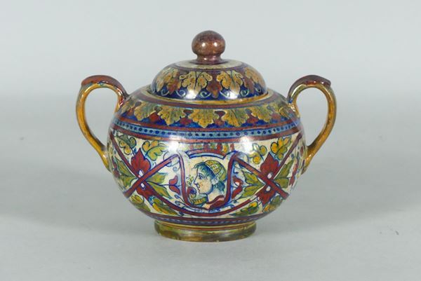 Gualdo Tadino glazed majolica sugar bowl