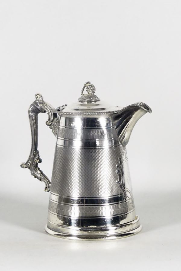 English Victorian tankard in silver metal