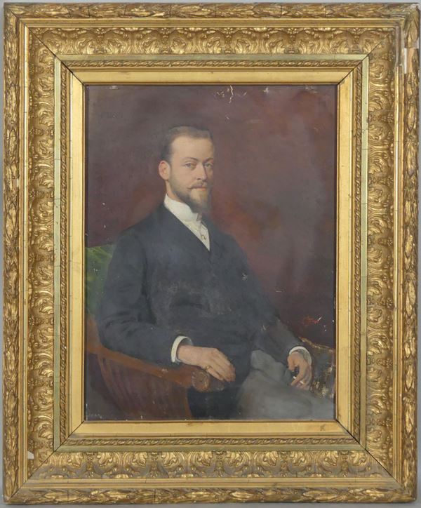 Pittore Italiano XIX Secolo - &quot;Portrait of a Nobleman&quot;. Signed.