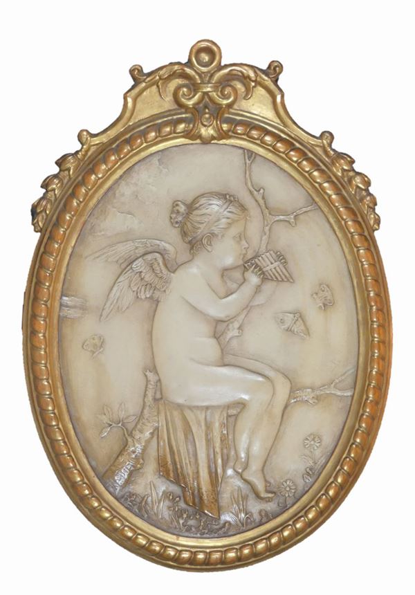Grande altorilievo ovale &quot;Allegoria neoclassica&quot;