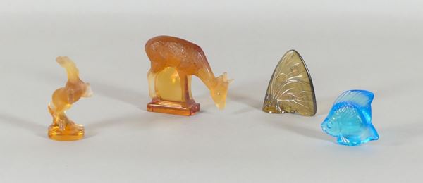 Four Lalique crystal animals