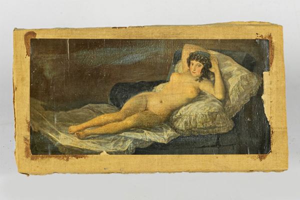 Pittore Italiano XIX Secolo - &quot;Nudo di donna sdraiata&quot;