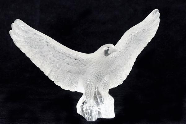 Small French crystal sculpture Daum &quot;Eagle&quot;